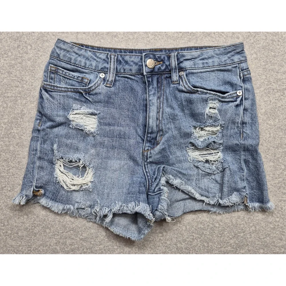 Joes Jeans Cutoff Denim Shorts Womens Distressed Raw Hem Light Wash Y2K Festival